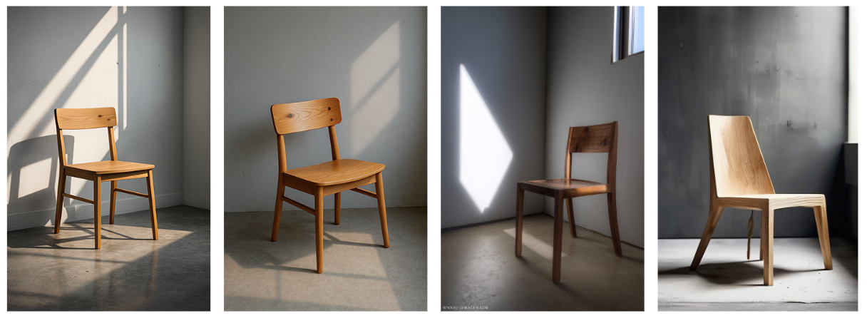 Cross-engine spatial fingerprints: furniture prompt across four platforms
