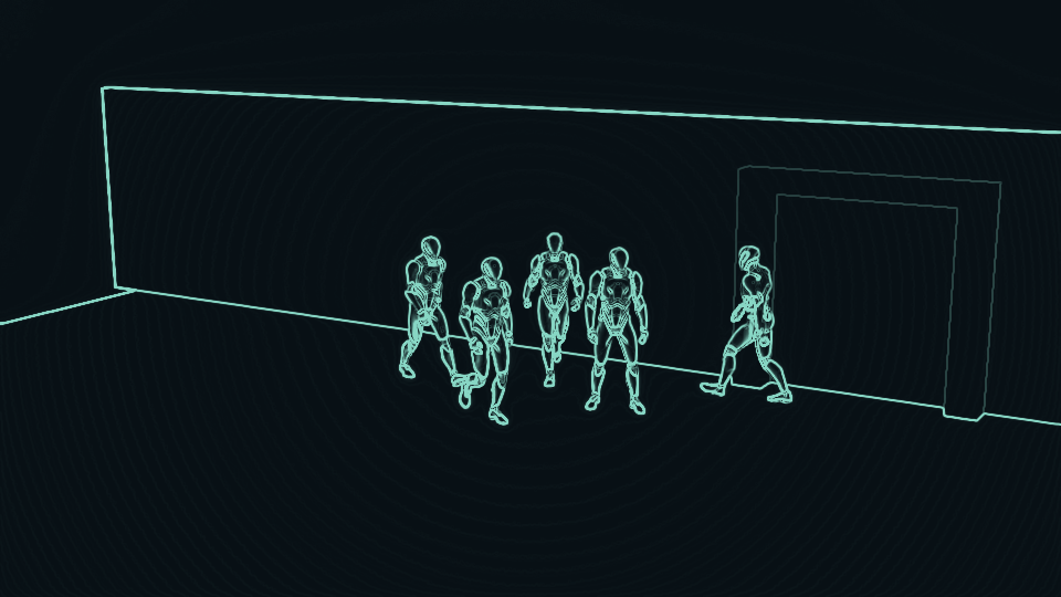 Mint edge-activity field showing figures, architecture, floor, and doorway