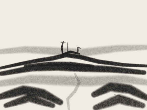 Ridge built by strokes